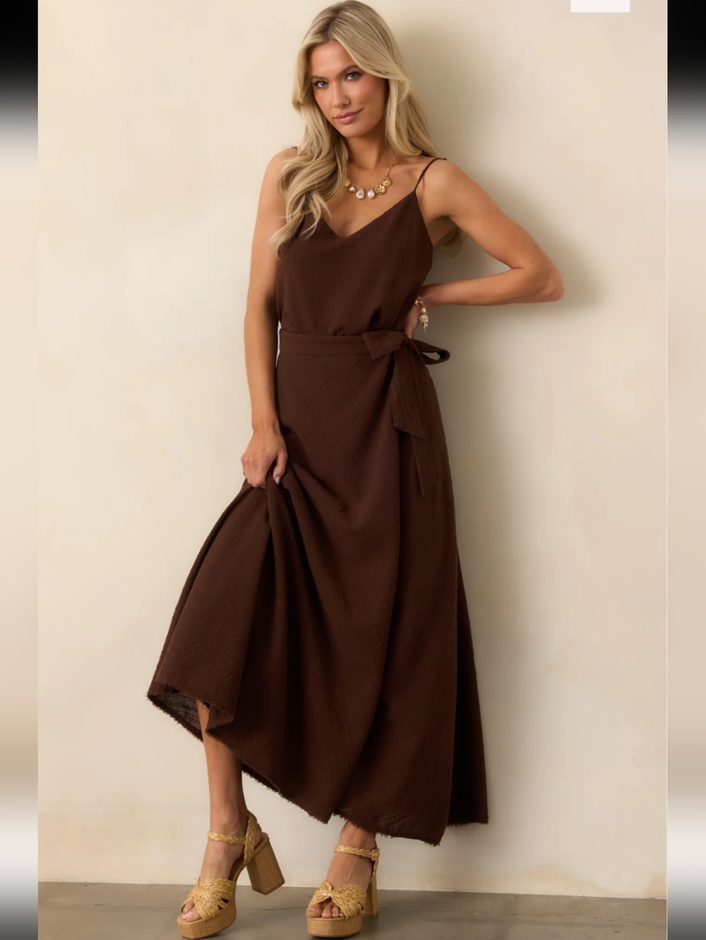 Z Supply Salerno MIDI Wrap and Matching Sabel Tank Brown